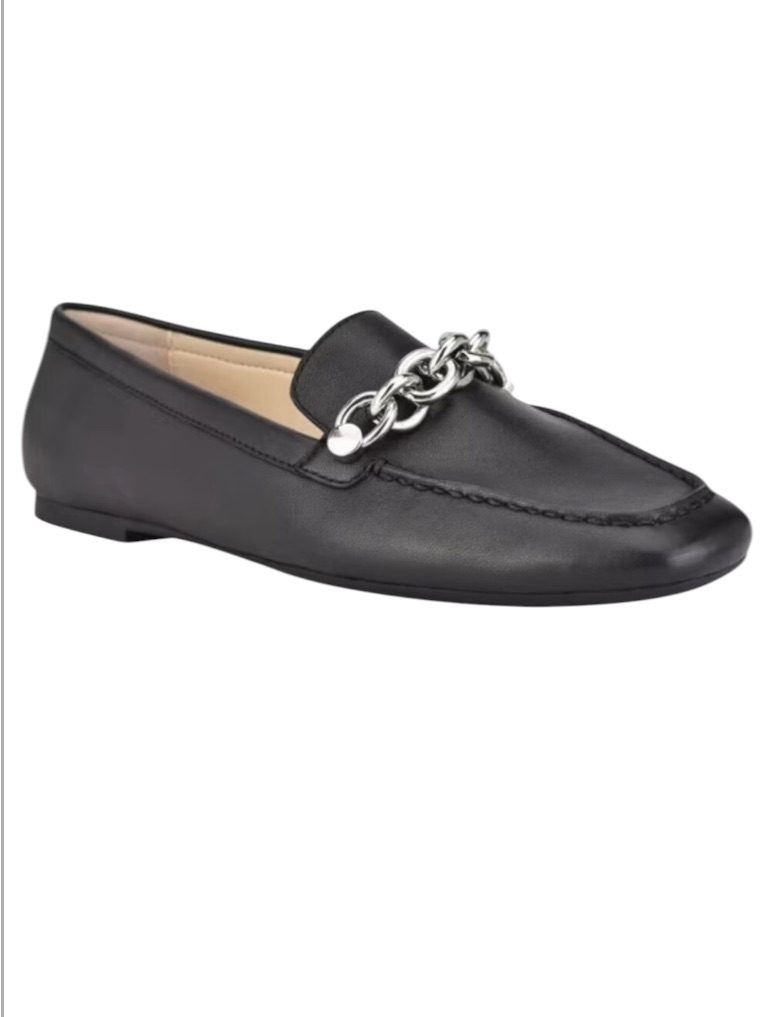 Calvin Klein Elanna Chain Loafers In Black